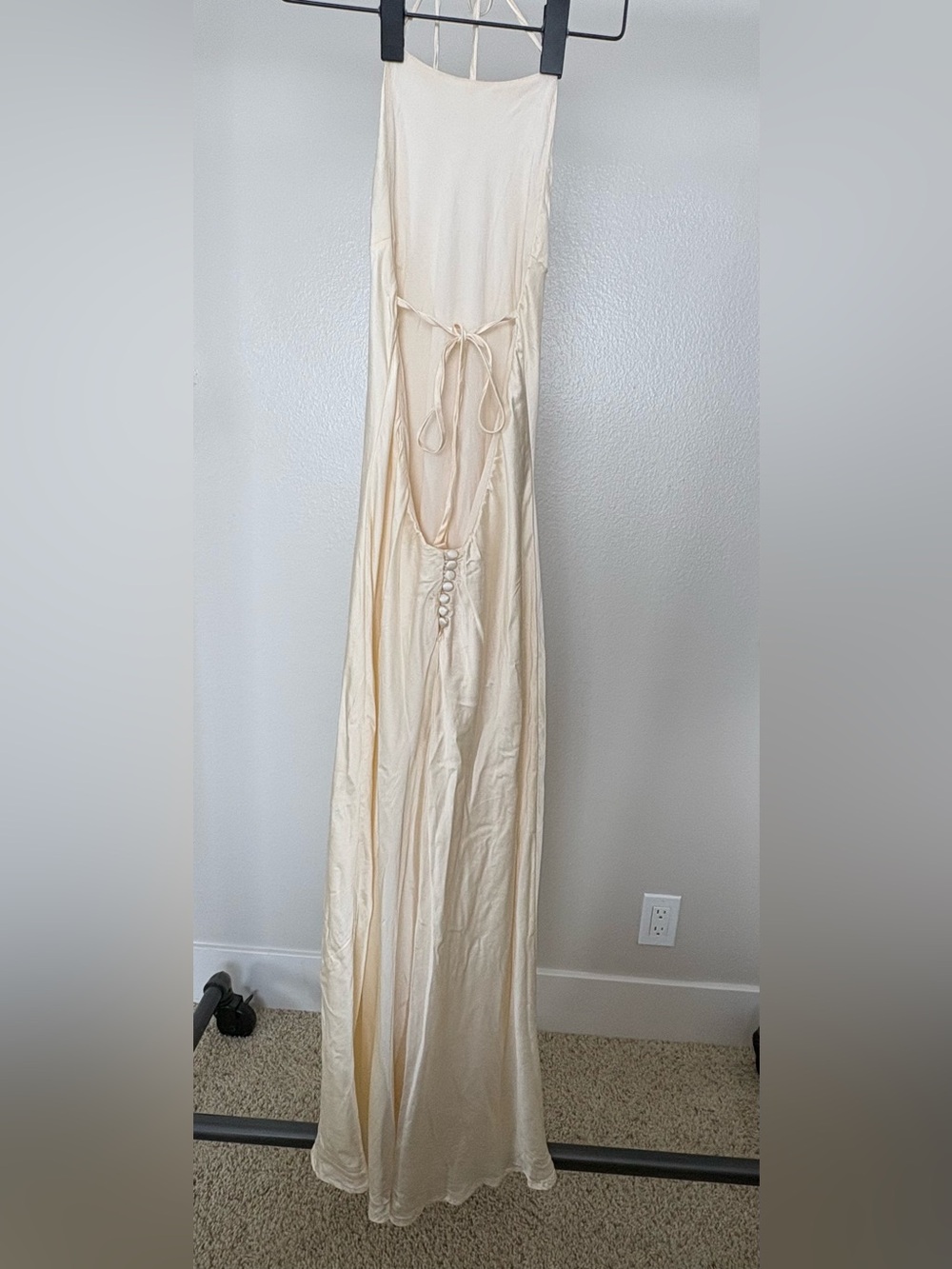 Reformation Jeany Silk Dress in Champagne - Picture 5 of 5